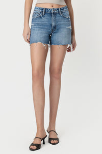 High Rise Denim Shorts - Medium Wash