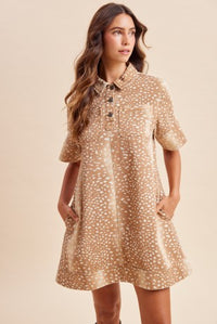 Into the Wild Deer-Print Denim Mini Dress