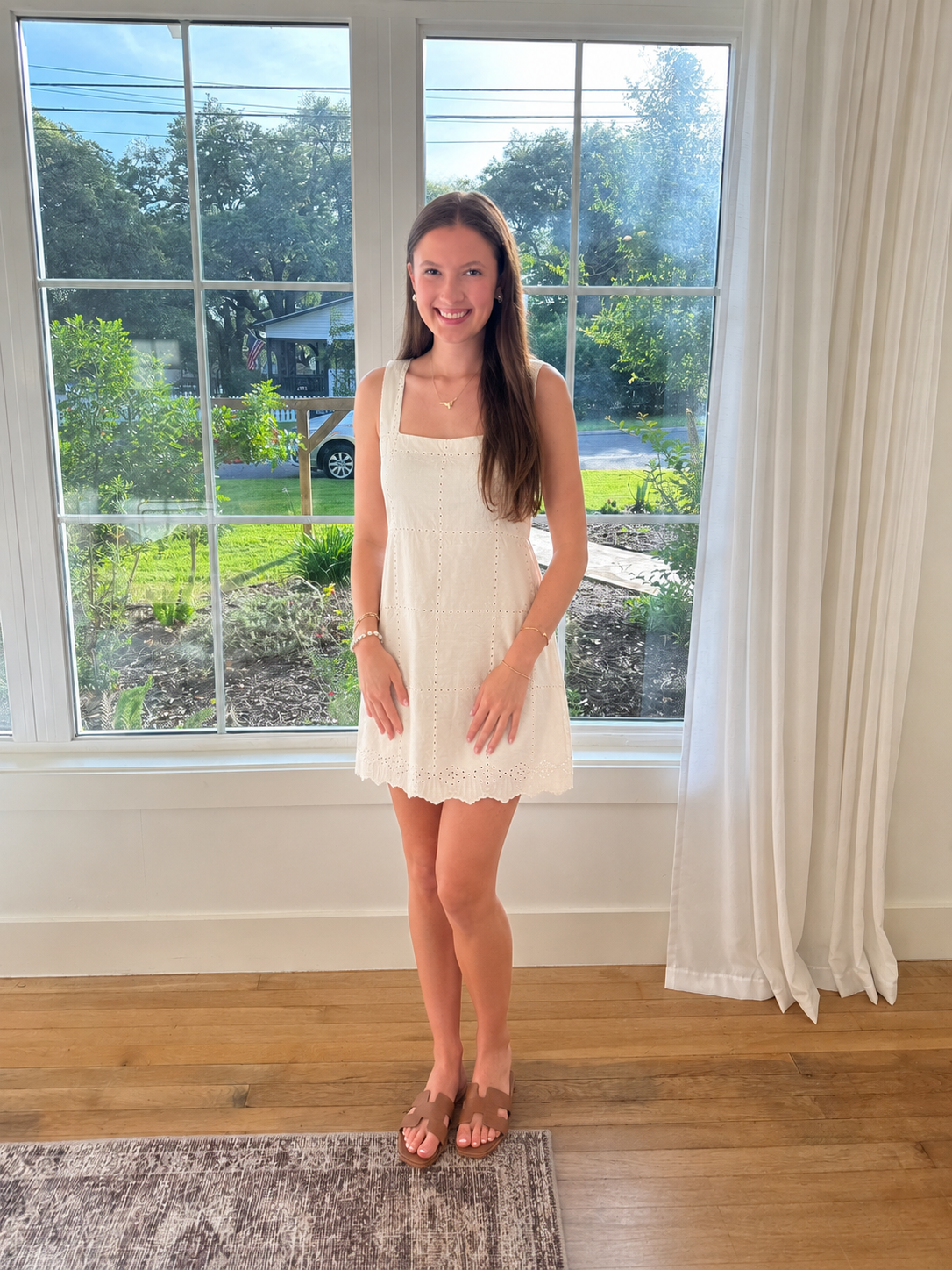 Sunday Stroll Mini Dress - Ecru
