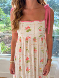 Pink Mosaic Midi Dress - Pink Multi