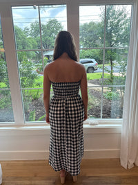 Countryside Romance Midi Dress - Black/White