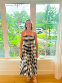 Countryside Romance Midi Dress - Black/White