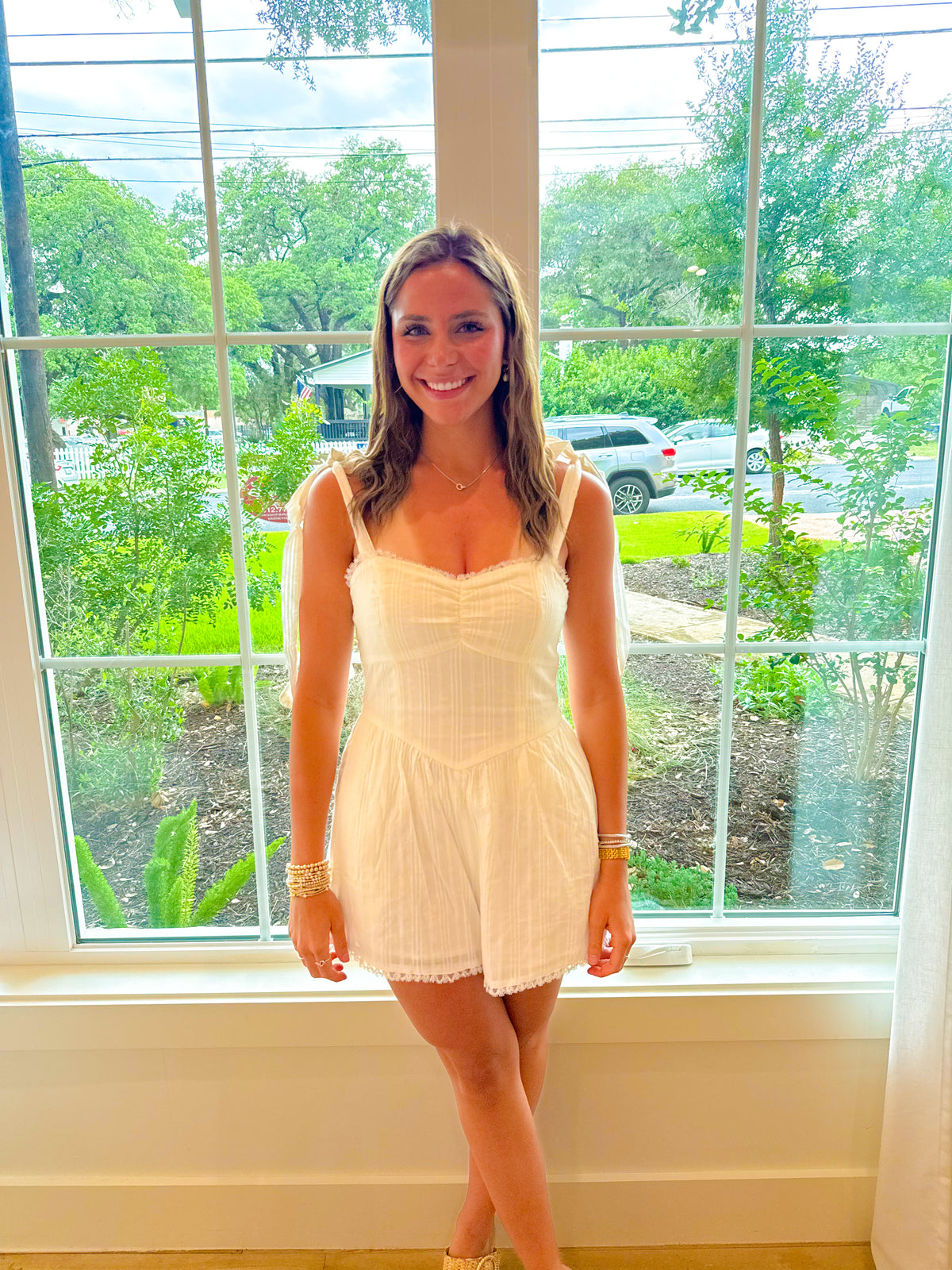 Sunday Brunch Romoper - White