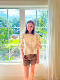 Sunday Stroll Stripe Top - Ecru