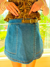 Main street Denim Skort - Medium Wash