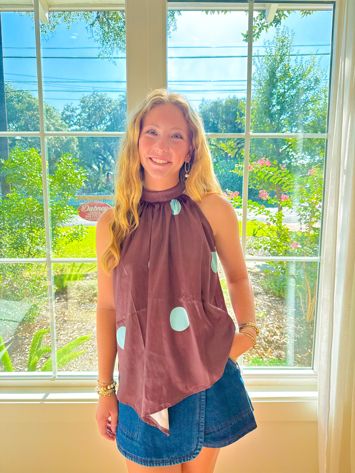 Espresso Skies Halter - Brown/Blue