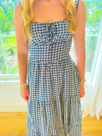 Midnight Romance Plaid Midi Dress
