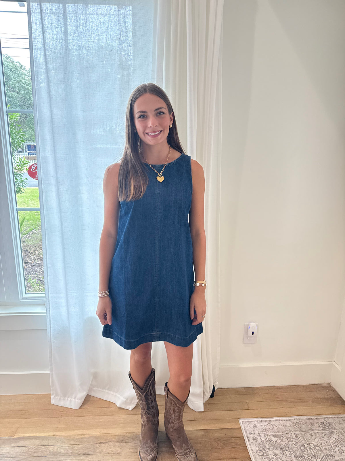 The Hadley Denim Mini Dress