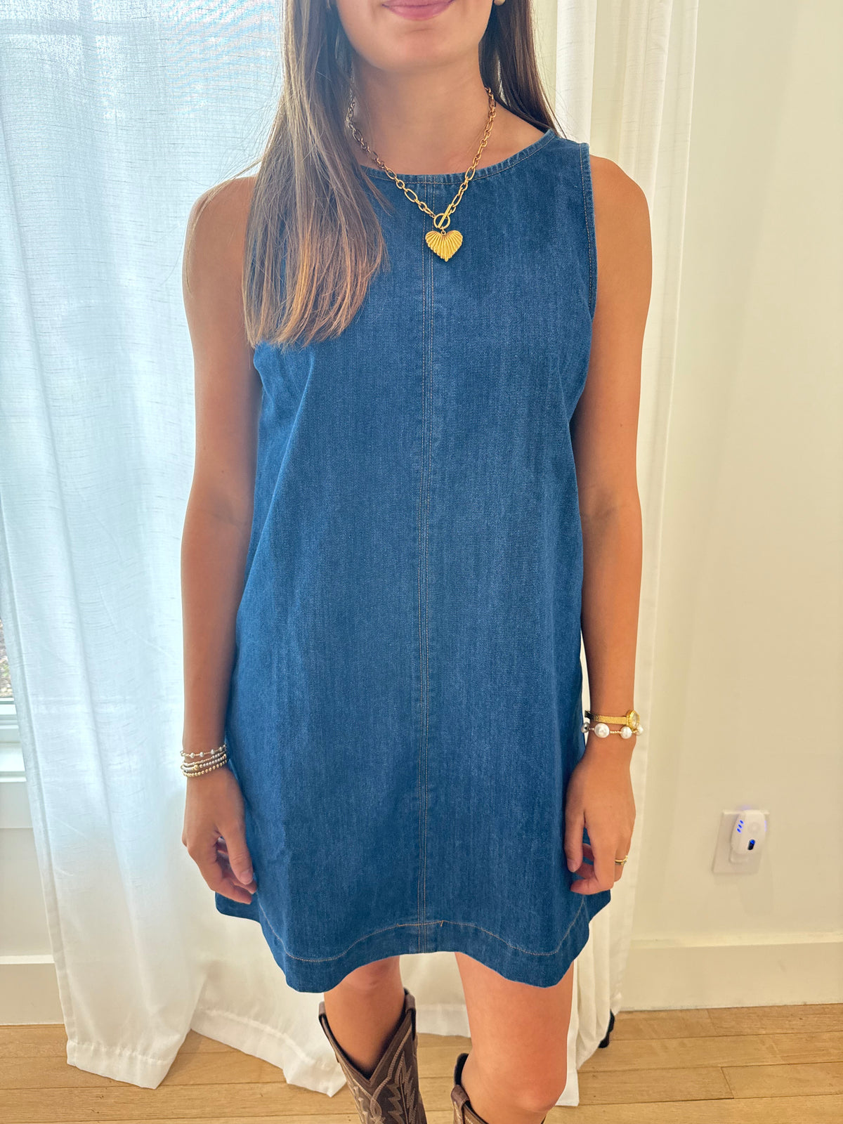 The Hadley Denim Mini Dress