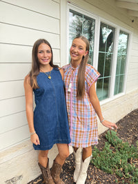 Golden Harvest Plaid Mini Dress – Mustard
