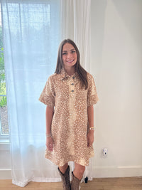 Into the Wild Deer-Print Denim Mini Dress