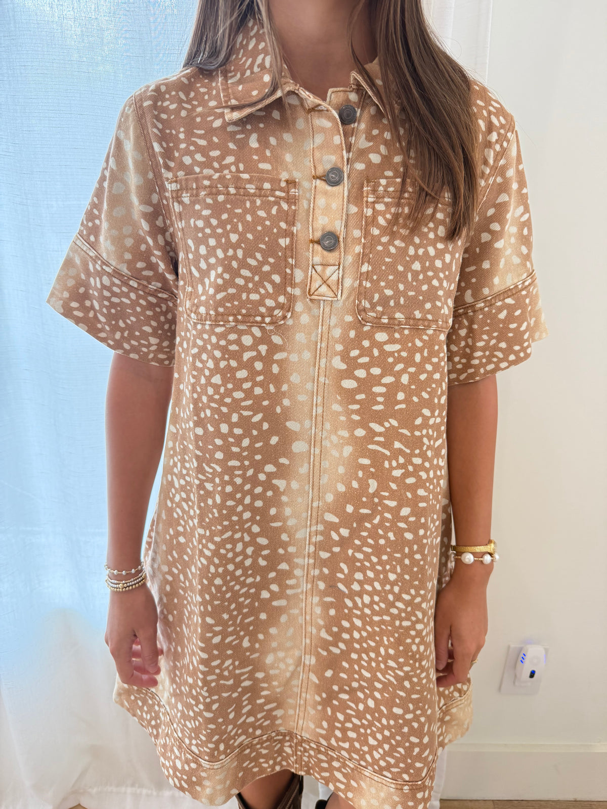 Into the Wild Deer-Print Denim Mini Dress