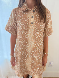 Into the Wild Deer-Print Denim Mini Dress