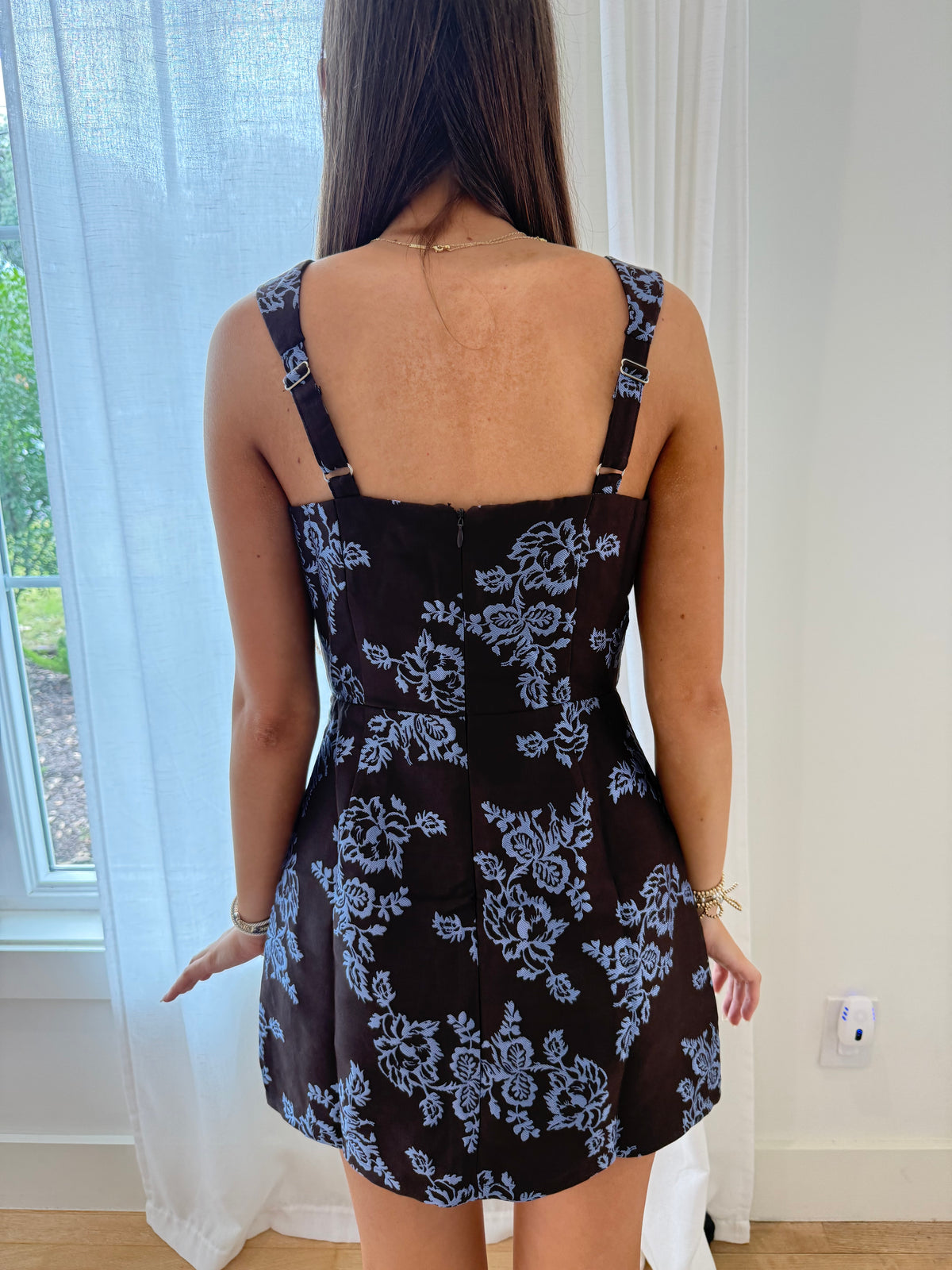 Meadow Bloom Jacquard Mini Dress