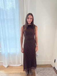 The Espresso Lace Midi Dress
