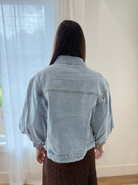 Modern Muse Structured-Sleeve Denim Jacket