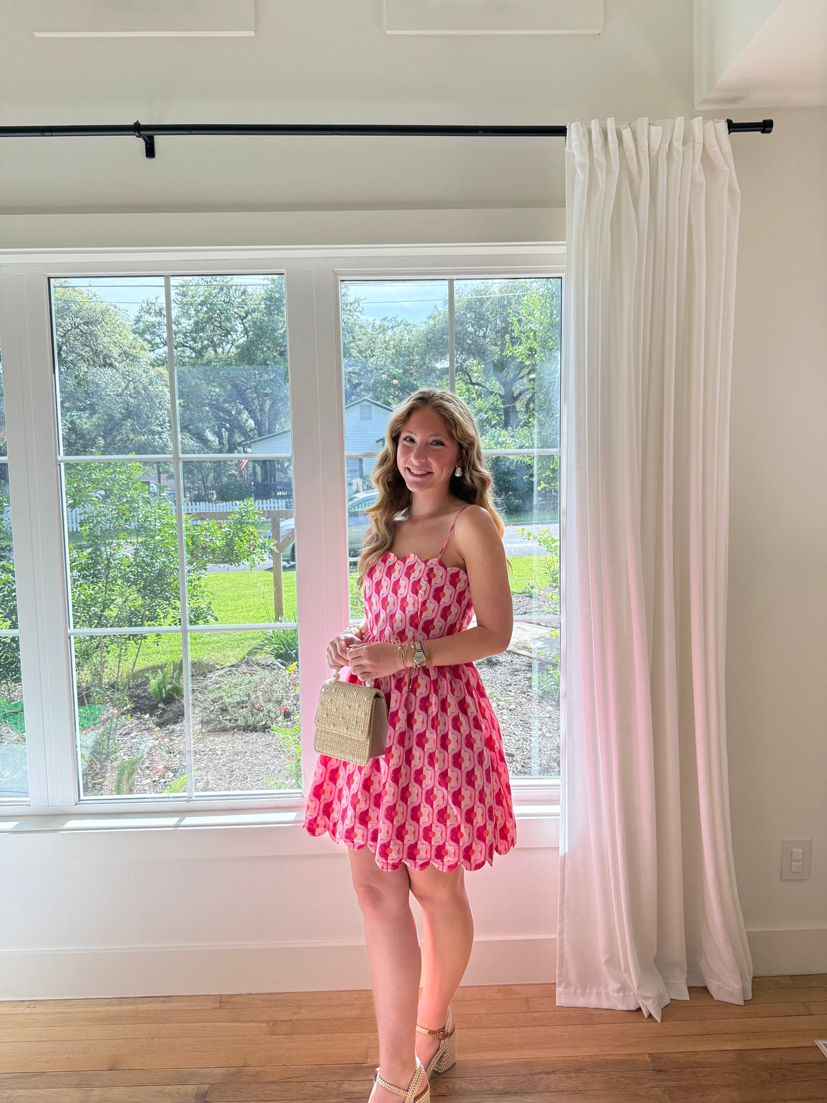 Cherry Blossom Bow Dress - Pink