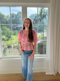 Mint To Bloom Blouse - Pink/Mint