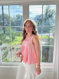 Rosé Pleated Top - Pink