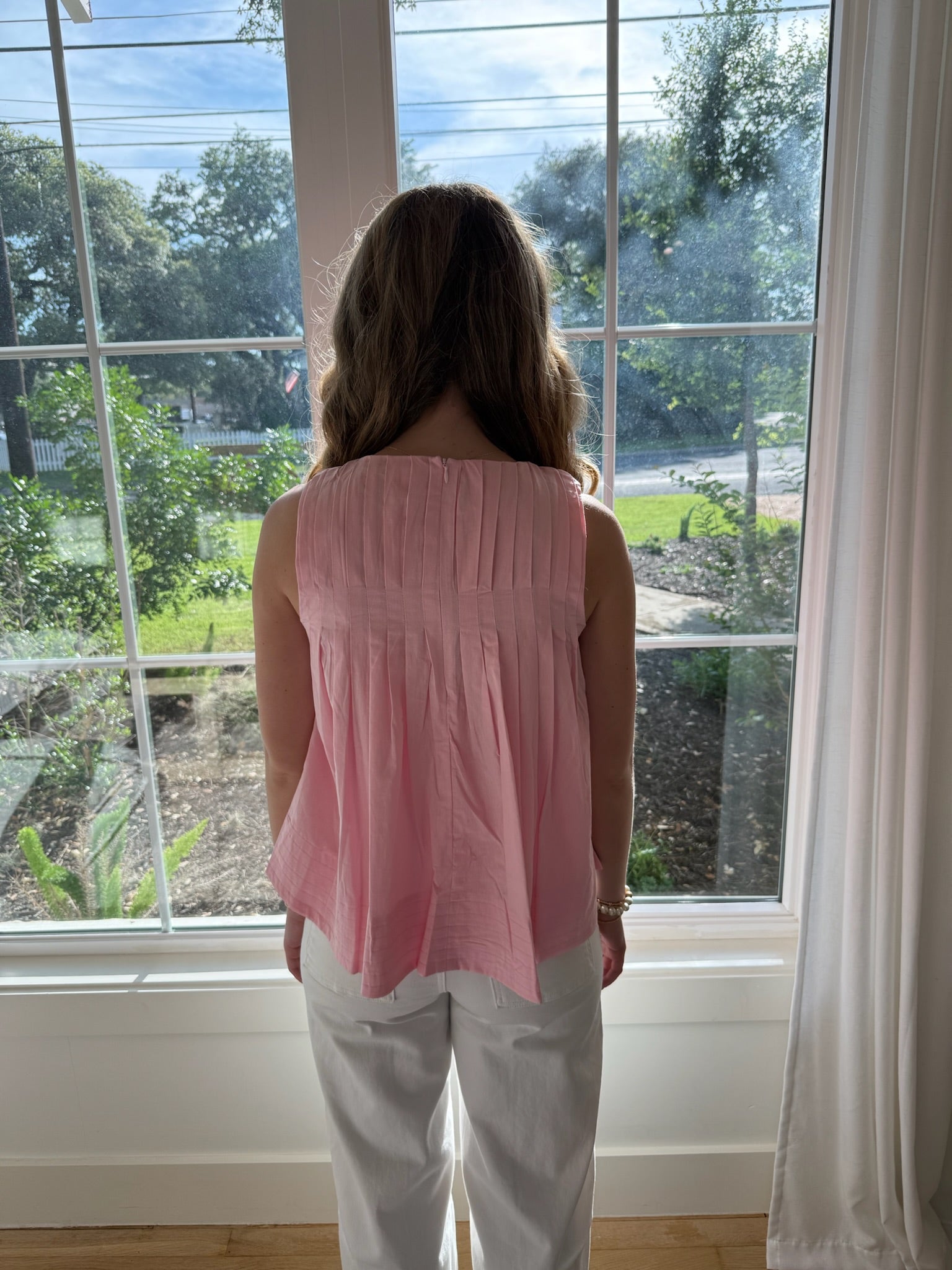 Rosé Pleated Top - Pink