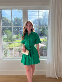 Willow Tie Mini Dress - Green