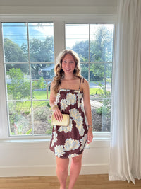 The Hazel Floral Dress - Brown