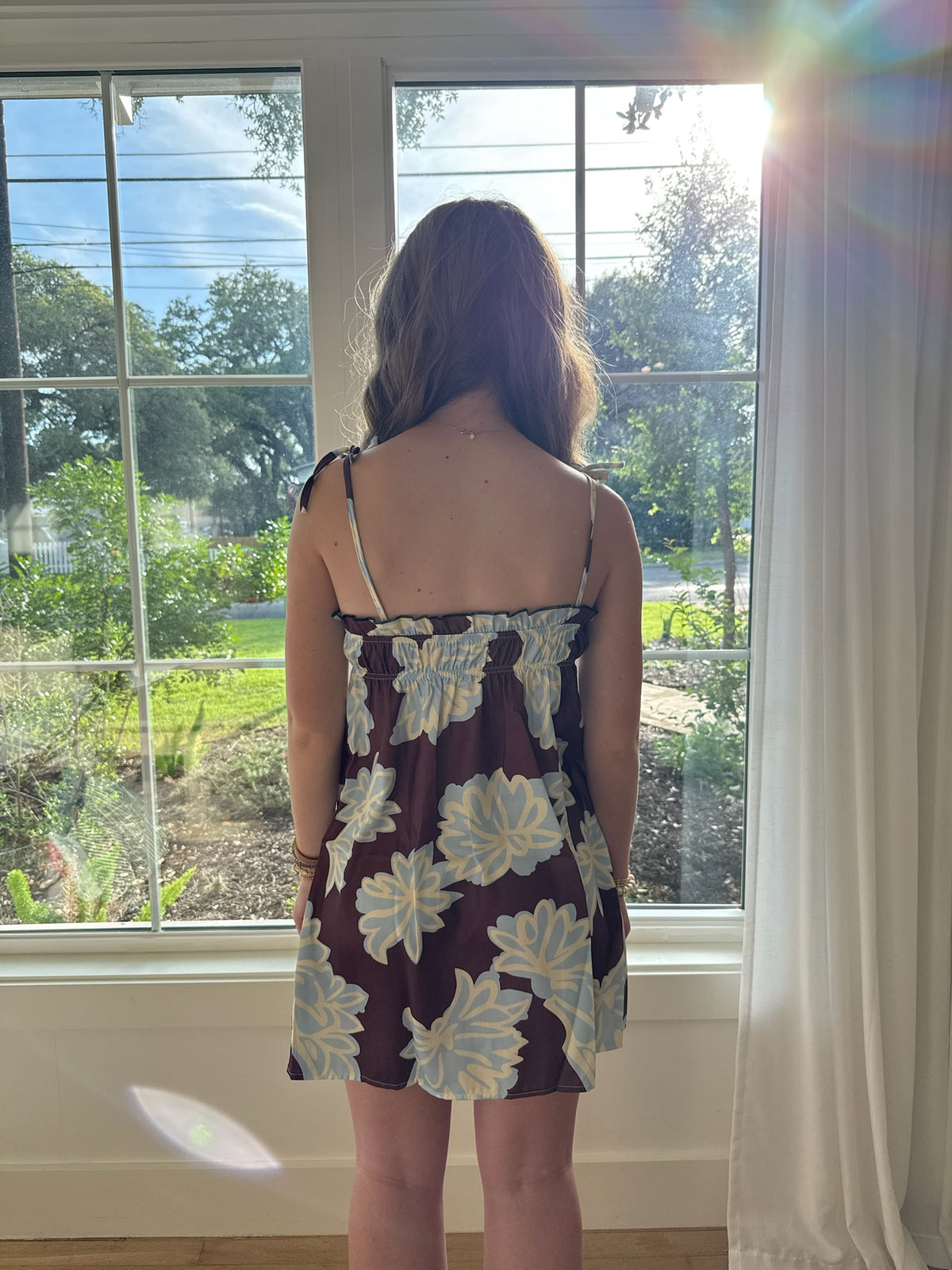The Hazel Floral Dress - Brown