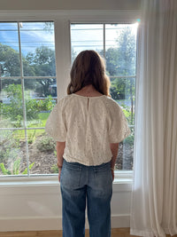 Sweet Cream Eyelet Top - Cream
