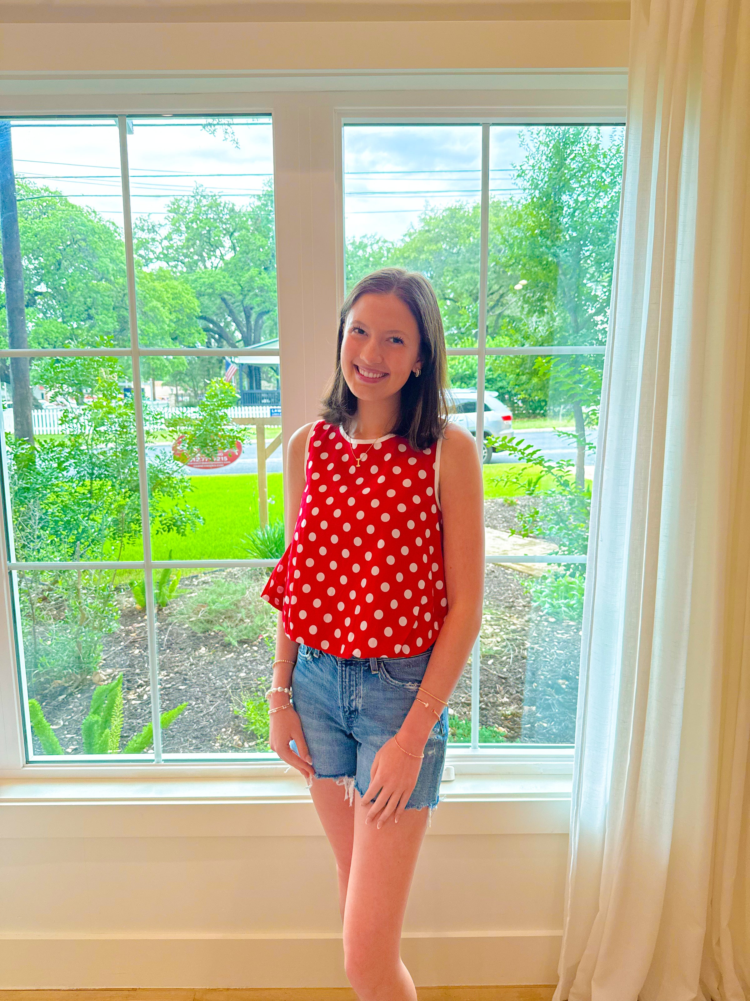 Dotty Darling Top - Red/White
