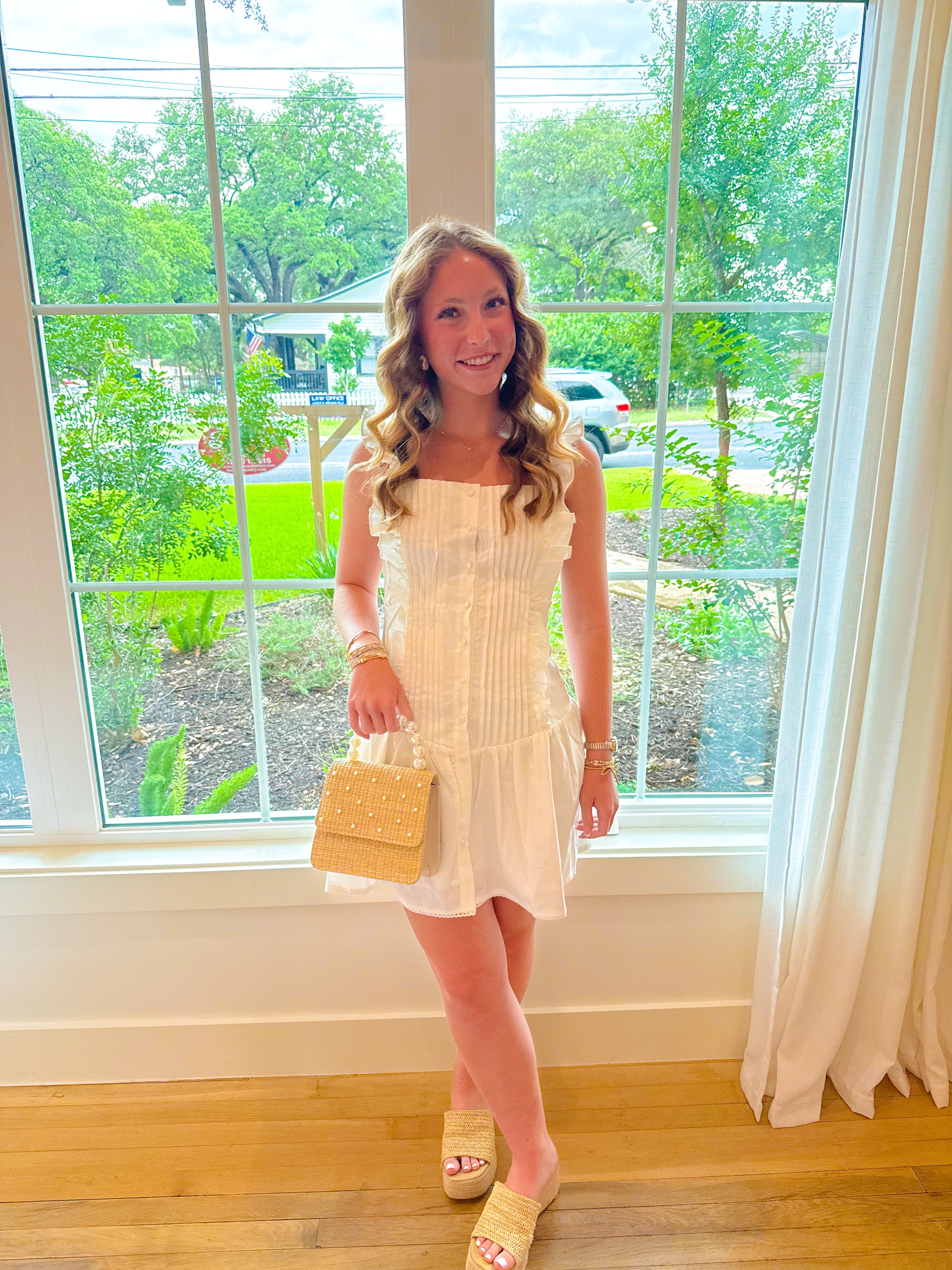 Ruffle Me Pretty Dress - White