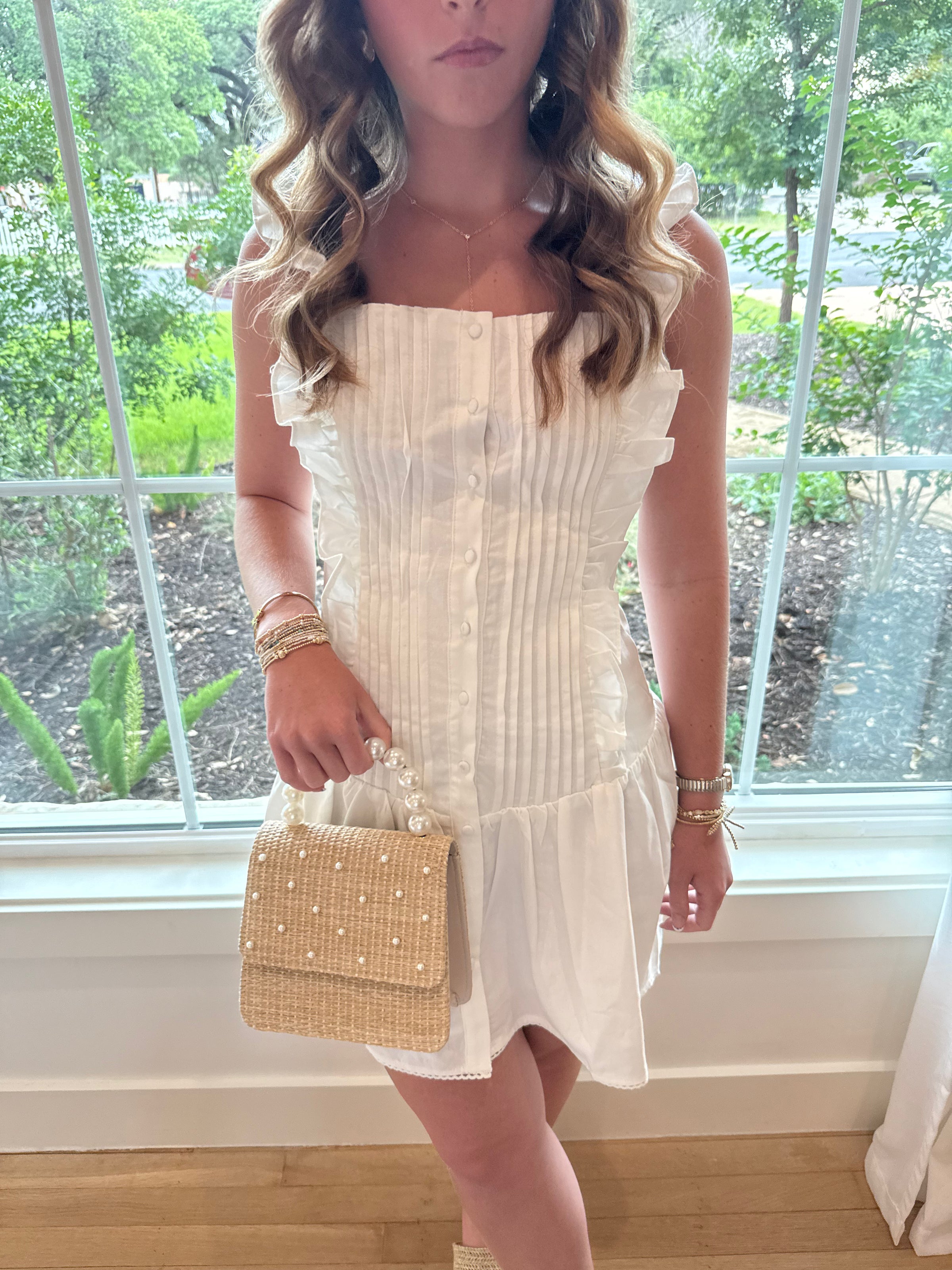 Ruffle Me Pretty Dress - White