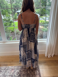 Paisley Dreams Midi Dress - Navy