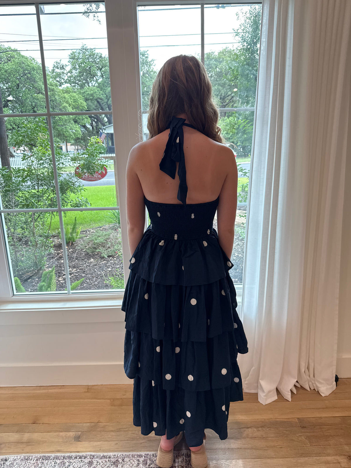 Midnight Dots Maxi Dress - Navy