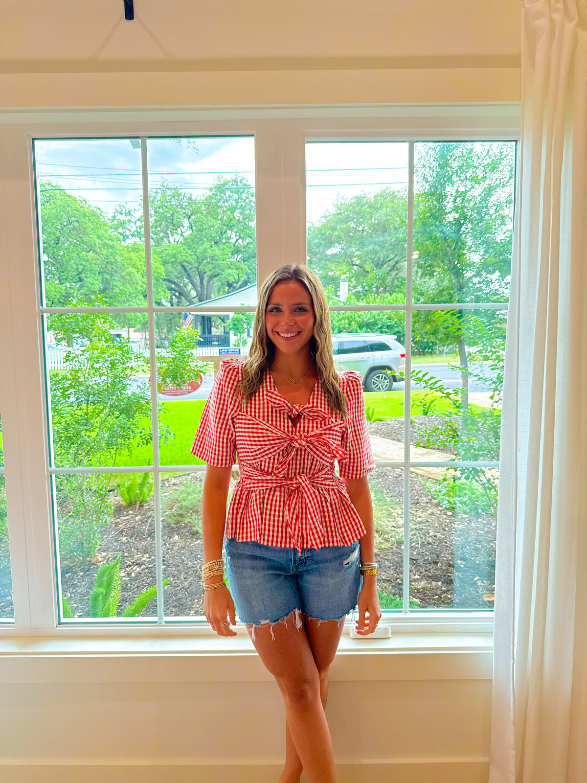 Gingham Darling Top - Red