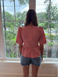 Gingham Darling Top - Red