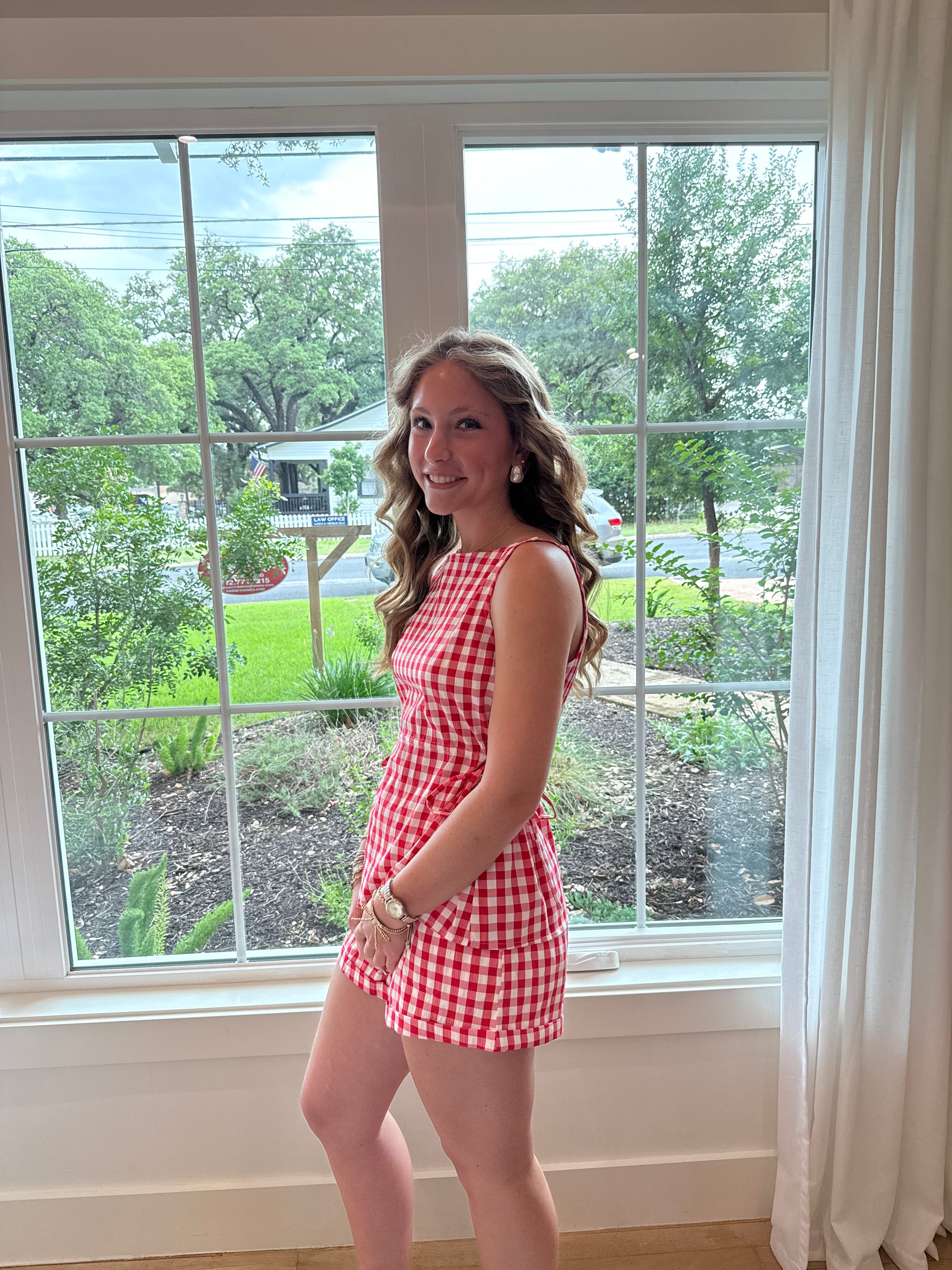 Firecracker Gingham Set - Red