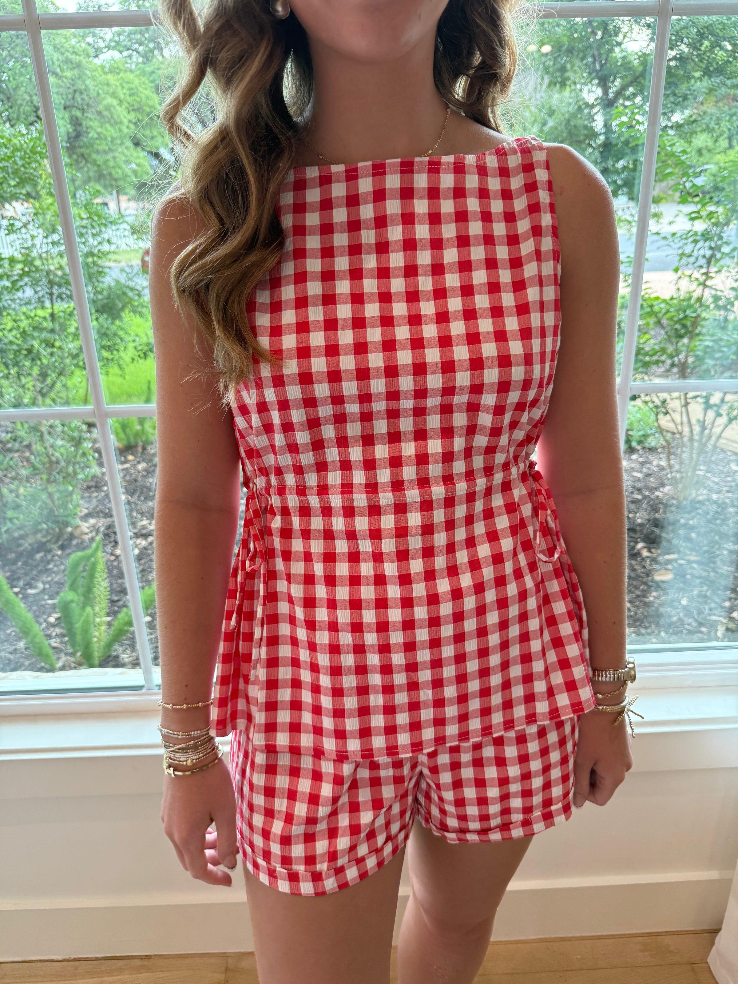 Firecracker Gingham Set - Red