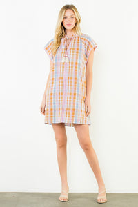 Golden Harvest Plaid Mini Dress – Mustard
